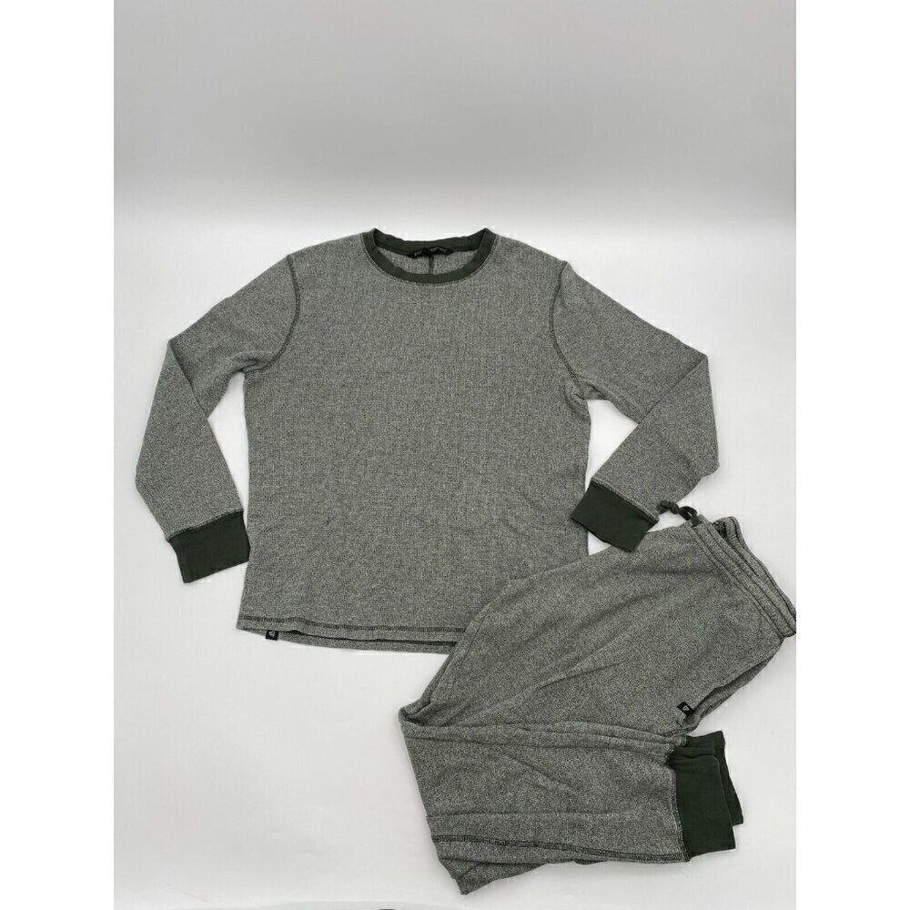 Pact Organic Gray Thermal Long sleeves Base Layer Sweats Set Men Size Medium